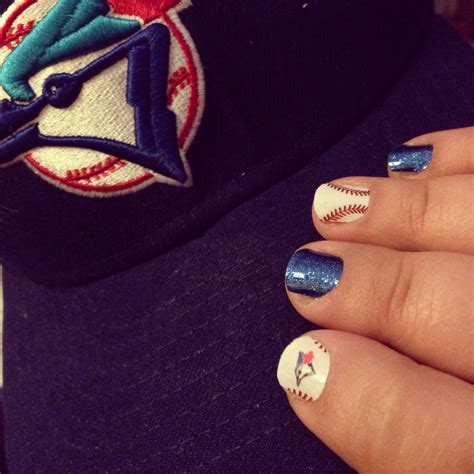 Toronto Blue Jays manicure! Jamberry nail wraps - curveball - sapphire
