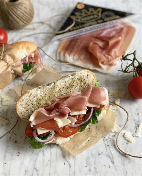 Italian Sub Sandwich With Prosciutto Di Parma Ham Lavender And Lovage