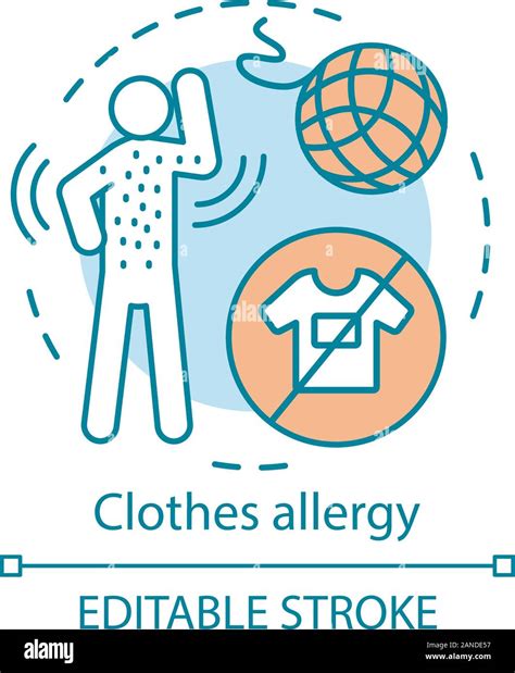 Clothes Allergy Concept Icon Textile Contact Dermatitis Idea Thin Line