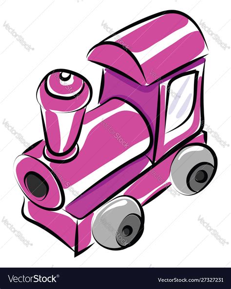 Pink Train On White Background Royalty Free Vector Image