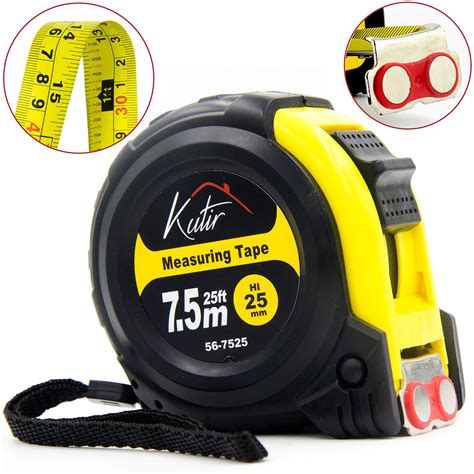 Measuring Tape Measure By Kutir EASY TO READ 25 Foot BOTH SIDE DUAL RULER Retractable STURDY ...