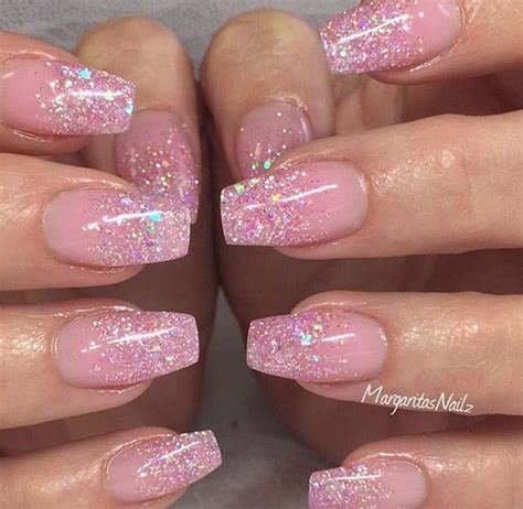 Pink Ombre Nails Neon Pink Hot Pink Nails With Glitter Everyone Is