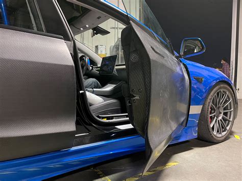 Dry Carbon Hybrid Front And Rear Door Replacements For Tesla Model 3