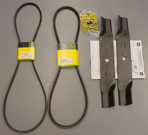 John Deere Blade And Belts Kit M82462 M77988 Am141039 38 Mower Decks Lx