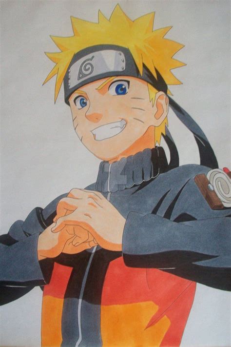 Here We Go Naruto Uzumaki Colored Naruto Drawings Naruto Sketch