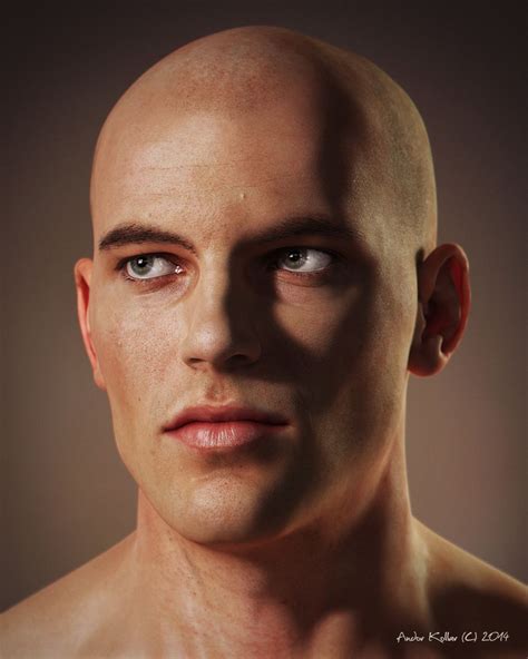 Male Head By Andor Kollar Realistic 3d Cgsociety 얼굴 그림 공부