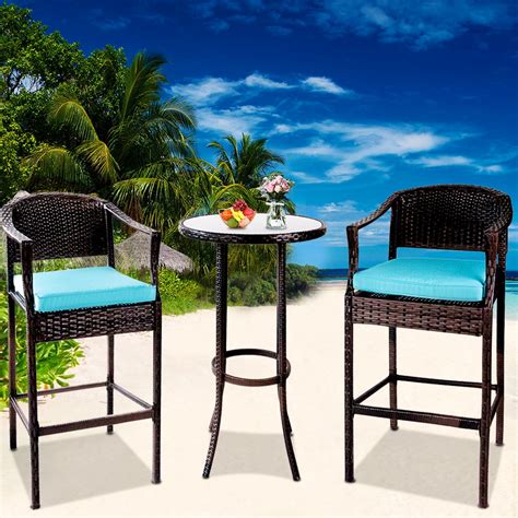 High Top Outdoor Table And Stools Patio Furniture High Top Table Set