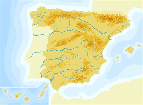 Hayquegoderse Mapa Fisico Mudo De España