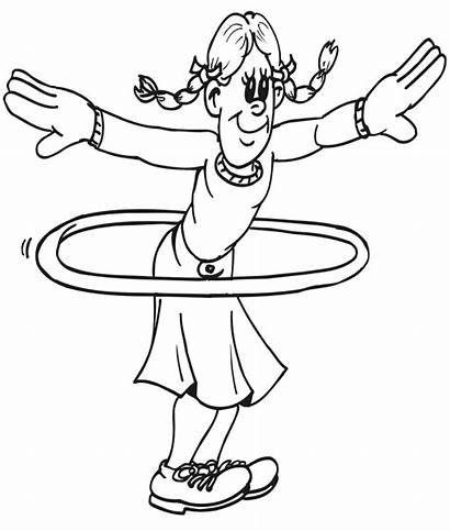 Coloring Pages Hula Hoop Physical Printable Exercise