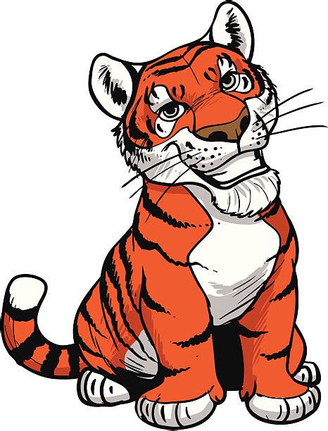 Best Cute Tiger Sitting Cartoon Illustrations Royalty Free Vector