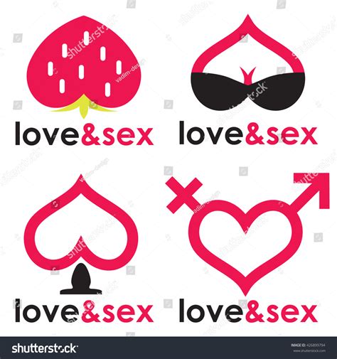 Sex Shop Logo Hearts Collection Stock Vector Royalty Free 426899794 Shutterstock