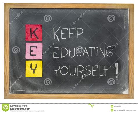 Kepp Educating Yourself Key Stock Image Image Of Inspiration Note