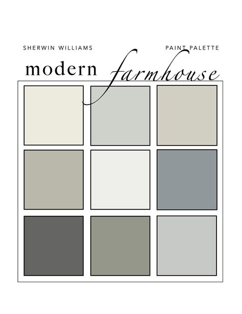 Modern Farmhouse Paint Color Palette Etsy Popular Paint Colors Best