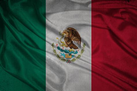 Mexican Flag Waving On Canvas Digital Art By Eti Reid