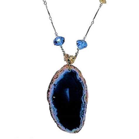 Necklace Blue Genuine Gemstone Pendant By I Love Bracelets 3000