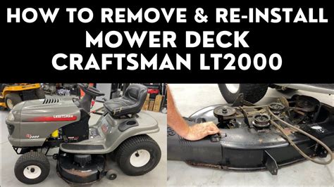How To Remove Mower Deck Craftsman Lt2000 Youtube