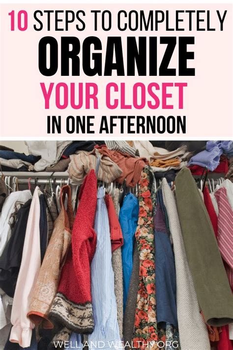 An Organized Closet With Clothes Hanging On Racks And The Words 10
