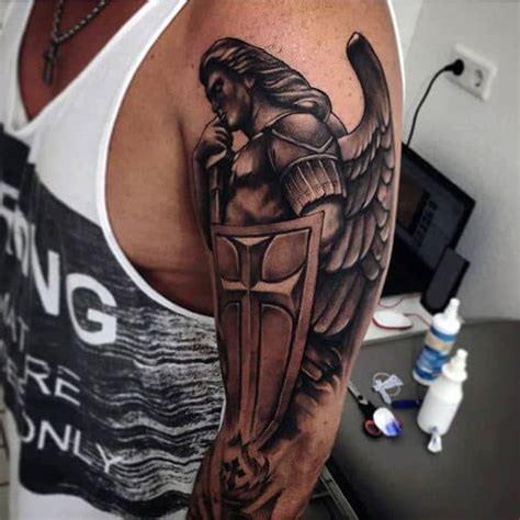 Male Angel Warrior Tattoo