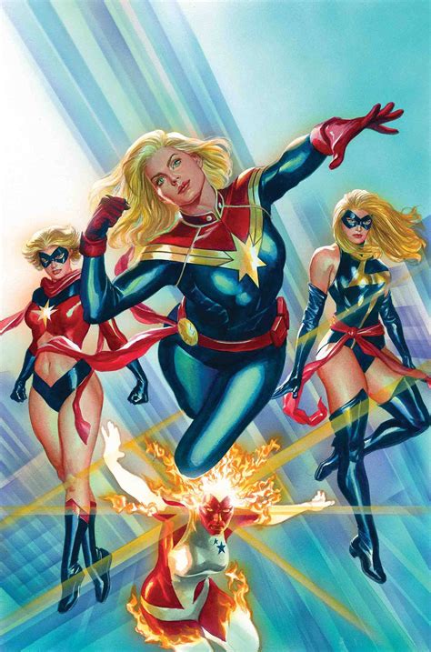 Captain Marvel 1 By Alex Ross Folded Poster Tilt