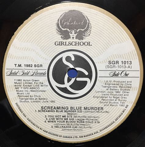 Girlschool Screaming Blue Murder Vinyl Pursuit Inc