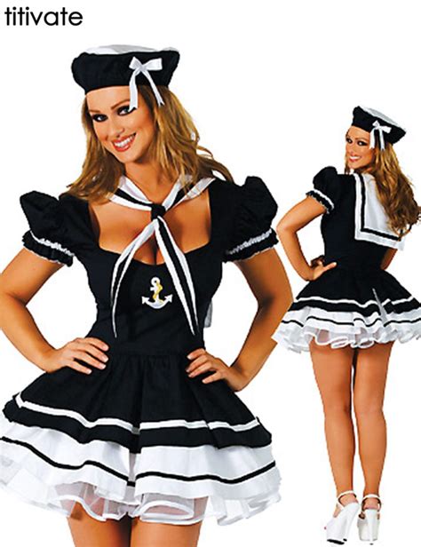 Titivate Sexy Adult Sailor Fancy Dress Navy Costume Role Carnival