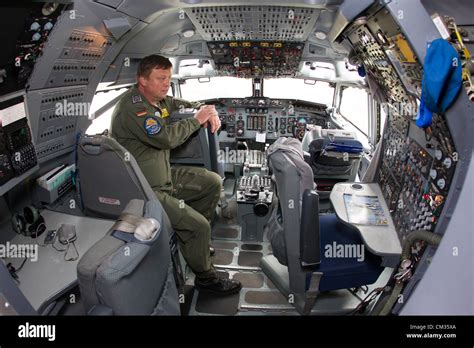 Pilot Cabin Of The Awacs Plane At The Airport In Mosnov Czech Stock