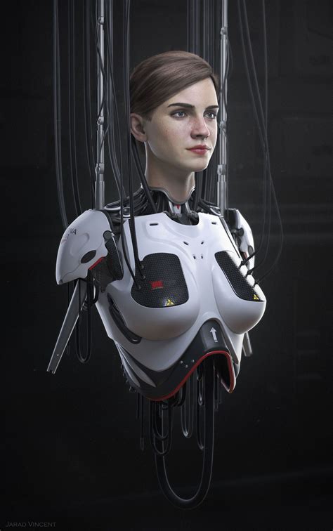 Android Girl By Jarad Realistic 2d Cgsociety Cyborg Girl