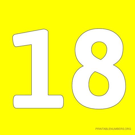 5 Best Images Of Printable Number 18 Large Printable Numbers 1 20
