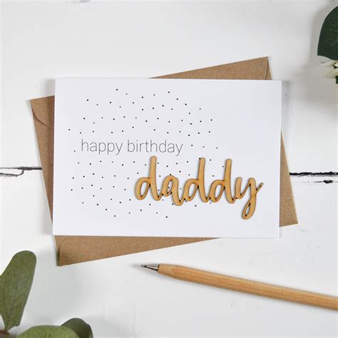 Happy Birthday Daddy Wooden Words Card Altered Chic Wholesale