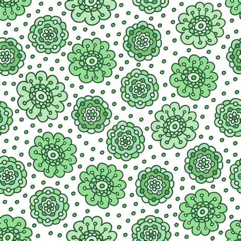 Green Abstract Border Doodle Seamless Background Hand Drawn Grass