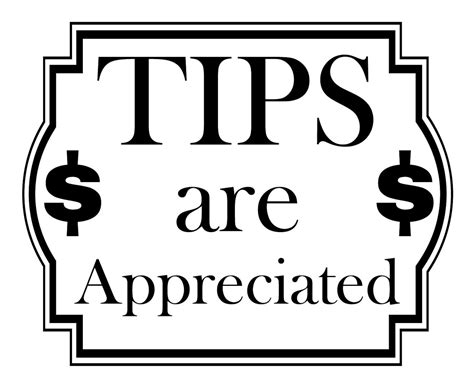 Tips Are Appreciated Simple Pretty Sign Vinyl Decal Many Etsy