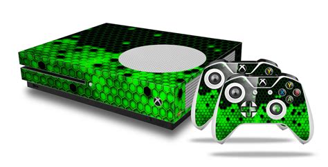 Xbox One S Console Controller Bundle Skins Hex Green Wraptorskinz