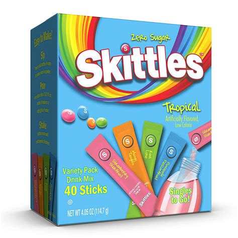 Amazon Com Skittles Singles To Go Tropical Flavors Variety Pack