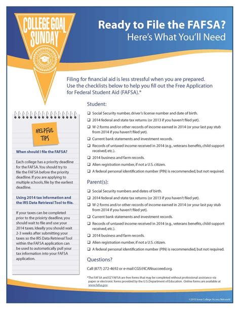 The Fafsa Flyer Is Shown In Blue And White With Orange Lettering Which