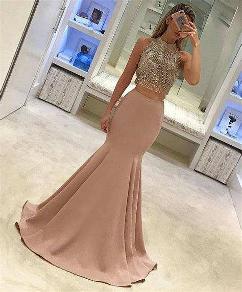 Two Piece Prom Dress 2017 Prom Dress Mermaid Long Prom Dress Gorgeous Formal Evening Dress On