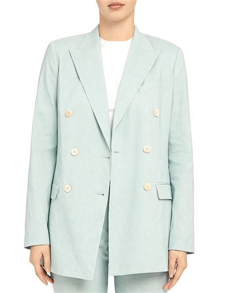 Theory Good Linen Double Breasted Blazer Bloomingdales