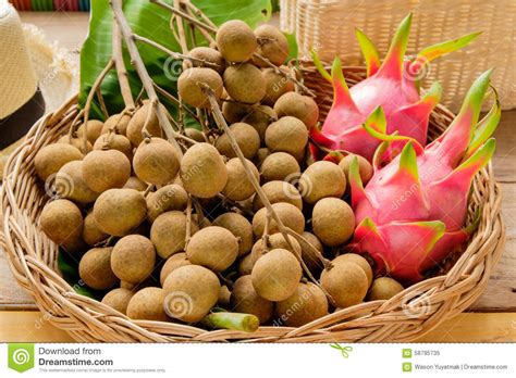 Fruit And Longan In A Basket Stock Image Image Of Juicy Healthy