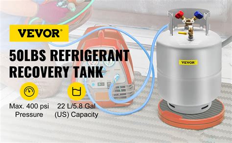 Vevor Refrigerant Recovery Tank 50 Lbs Capacity 400 Psi Portable