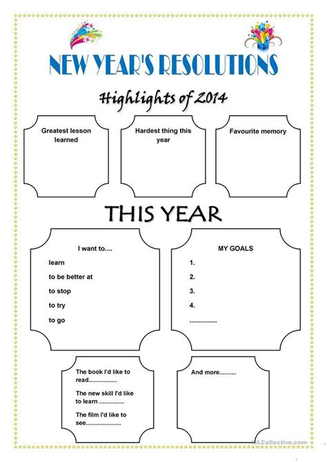 Printable New Year Resolution Template Plus Tips On How To Set