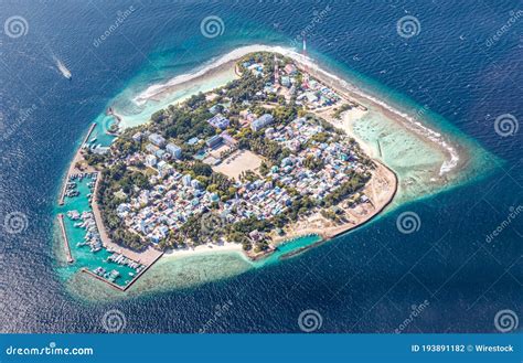 Ariel View Of Villingili Island In North Male Atoll Of Maldives Stock