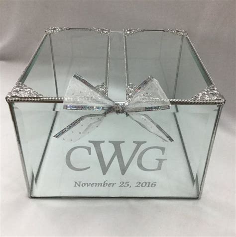 9 X 9 X 6 Glass Box Glass Wedding Card By Clearlyelegantbrides Glass