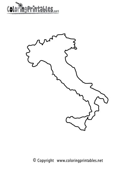 Italy Map Coloring Page - A Free Travel Coloring Printable