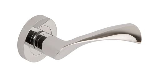 Flex Lever Door Handle On Round Concealed Rose Polished Chrome 3645