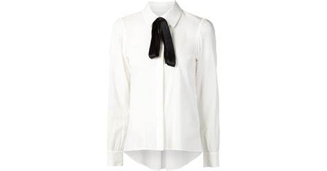 Alice Olivia Pussy Bow Blouse In White Lyst