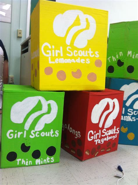 Life Size Girl Scout Cookie Boxes For Booth Decorations