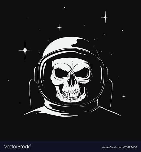 Skull Astronaut In Space Royalty Free Vector Image