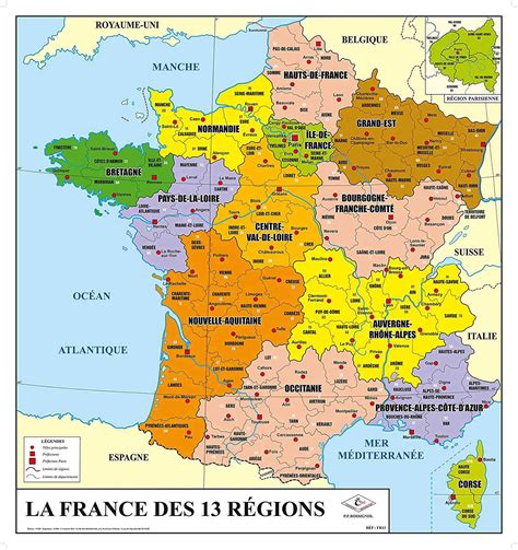 96 départements de france métropolitaine (dont 2 en corse); Carte de France » Vacances - Guide Voyage