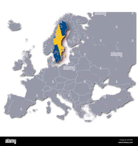 Europe Map Sweden Stock Photo Alamy
