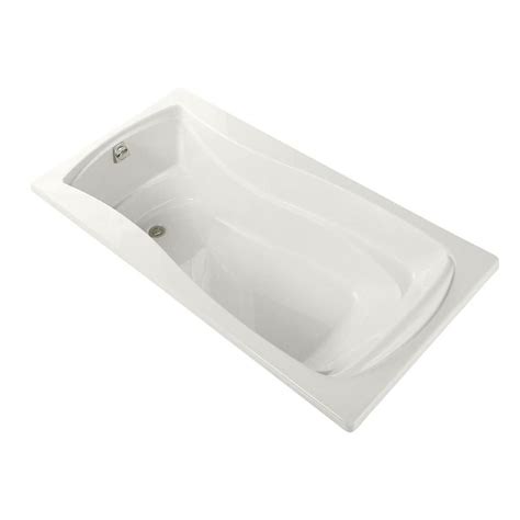 No frills, no thrills, just clean. KOHLER Mariposa 72-in White Acrylic Alcove Bathtub with ...
