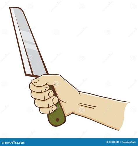 Hand Holding A Knife Stock Vector Illustration Of Utensil
